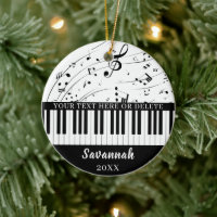 Custom Piano Keyboard Music Notes Personalized