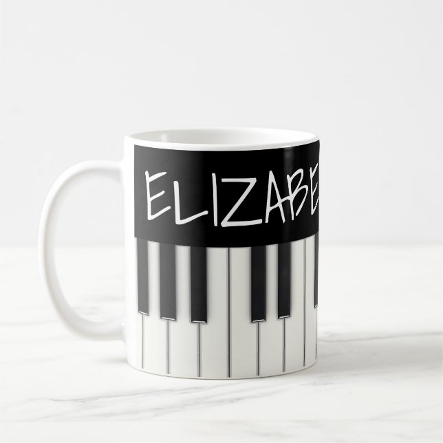 Custom Piano Keys Coffee Mug (Left)
