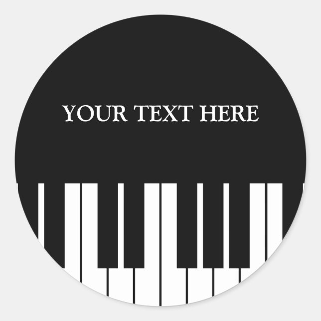 Custom piano keys round stickers for pianist (Front)