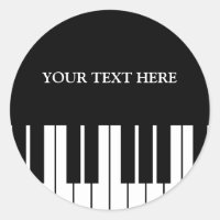Custom piano keys round stickers for pianist