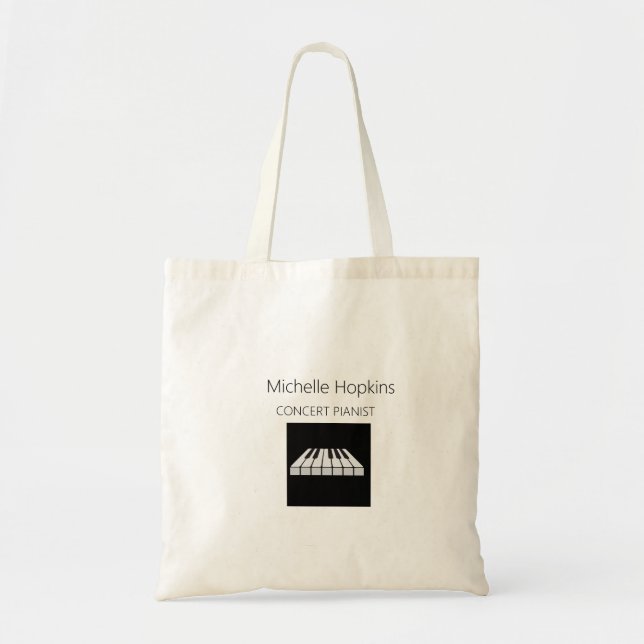Custom piano keys tote bag for teacher and student (Front)