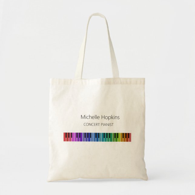 Custom piano keys tote bag for teacher and student (Front)