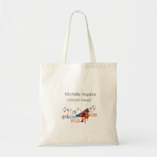 Custom piano keys tote bag for teacher and student