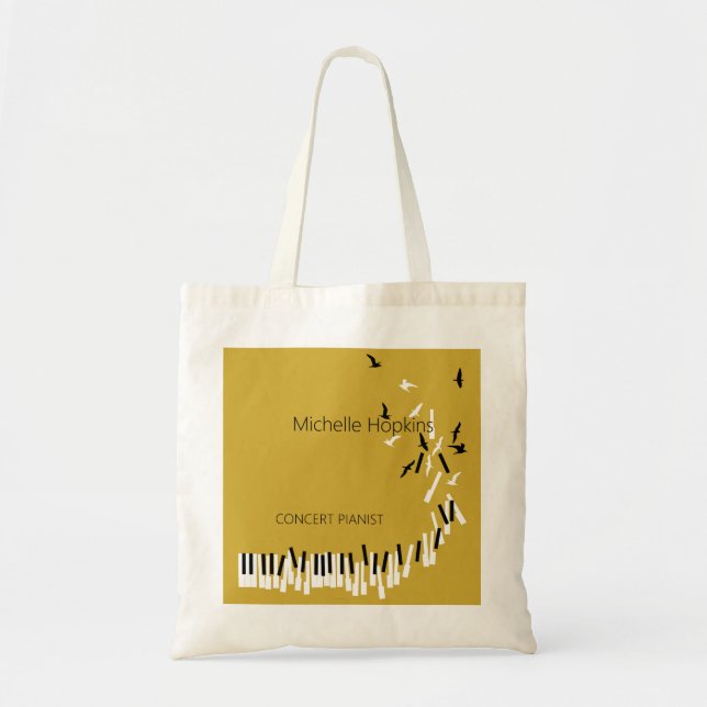 Custom piano keys tote bag for teacher and student (Front)