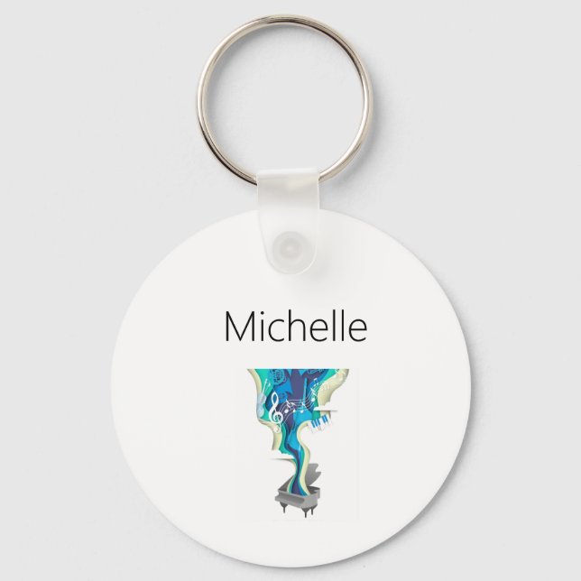 Custom piano keys tote bag for teacher and student keychain (Front)