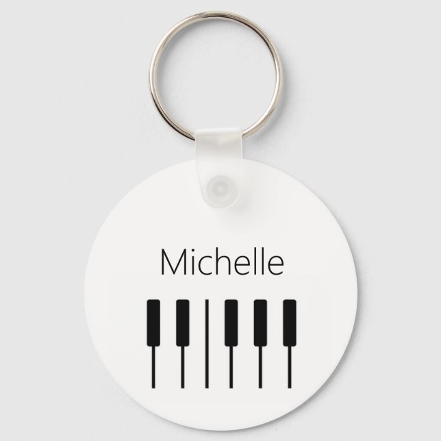 Custom piano keys tote bag for teacher and student keychain (Front)