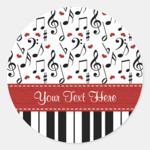 Custom Piano Music Notes Stickers