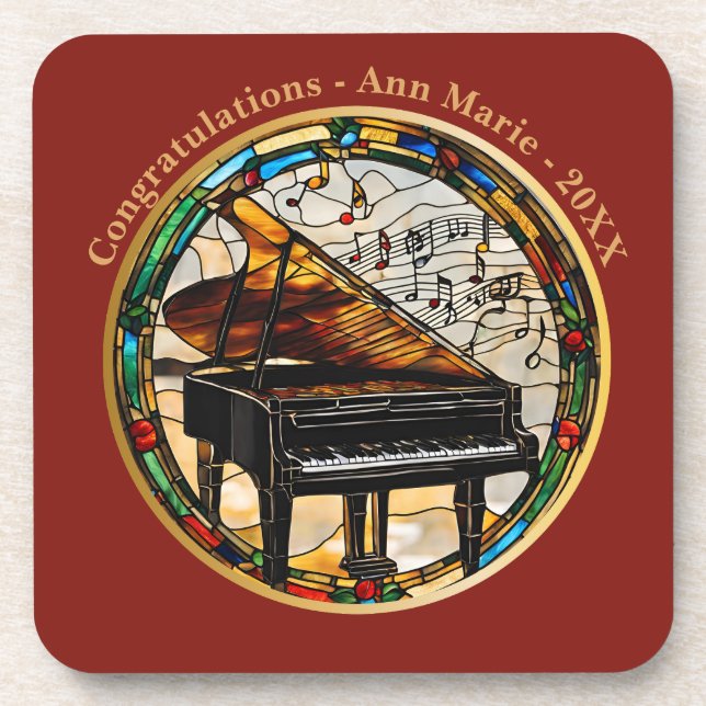 Custom Piano Musical Instrument  Coaster (Front)