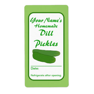 Custom Pickle Jar Labels Add Your Name