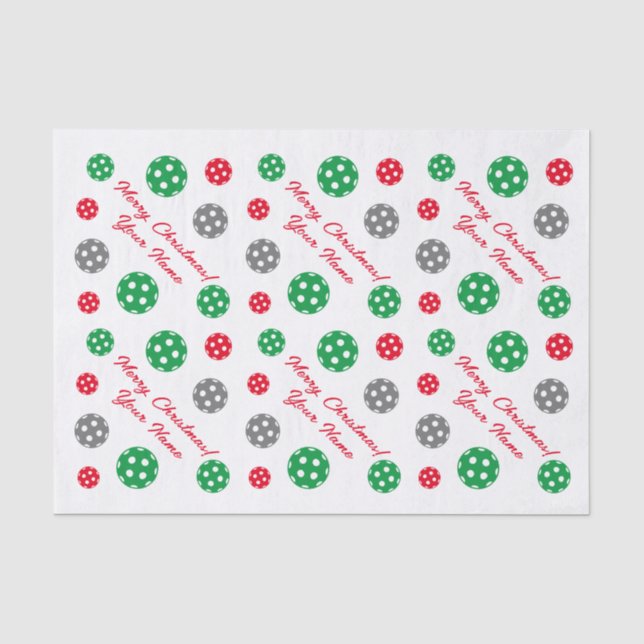 Custom pickleball Christmas gift filler Tissue Paper (Front)