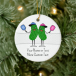 Custom Pickleball Couple Christmas Ceramic Ornament<br><div class="desc">Here at AdeliaGifts we love this Custom Pickleball Couple Christmas Ceramic Ornament and we think you will love it too. 
The perfect gift or just treat yourself! 
We have a HUGE selection of products with most designs available for Men,  Women and Kids. Check them out!</div>