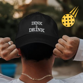 Custom Pickleball Dink Drink Gift for Players Embroidered Hat