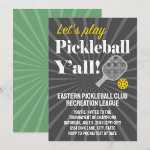 Custom Pickleball Invitations Tournament Team Club