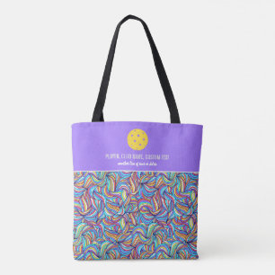 Custom Pickleball Paddle Colourful Doodle Pattern Tote Bag