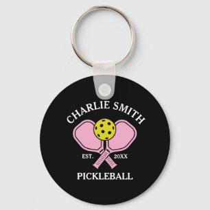 Custom Pickleball Paddle Keychain – Name & Year