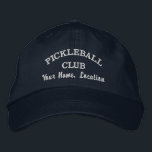 Custom Pickleball Team Club, Player Name Your Text Embroidered Hat<br><div class="desc">The perfect hat for pickleball enthusiasts.  Add your club,  team name,  city/town location or date,  tournament name,  etc. to create a one of a kind pickleball cap.  Great for matching team gear or tournament events - or even a pickleball trip. Easily change the text and hat colour.</div>