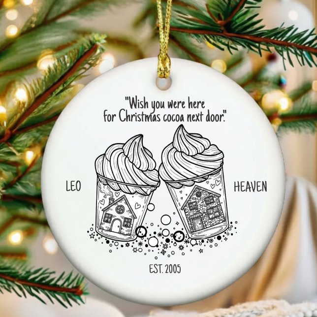Custom Picture Friendship Line Drawing Ceramic Ornament (Creator Uploaded)