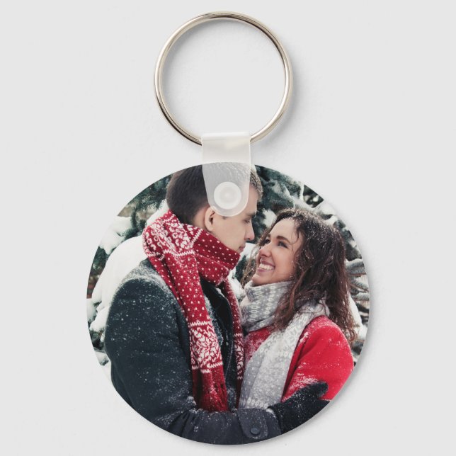 Custom Picture Keychain, Personalized Text Keychain (Front)
