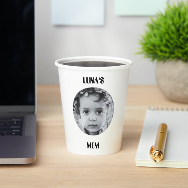 Custom Picture & Name Coffee Mug Paper Cups (Insitu)