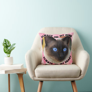 Custom Picture Pink Heart Pattern Heart And Mind Throw Pillow