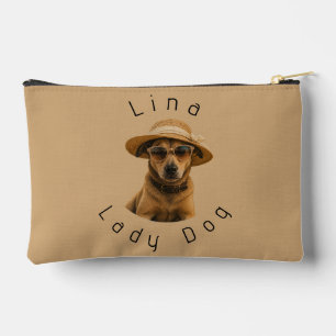 Custom Picture & Text Retro Beach Poster Accessory Pouch