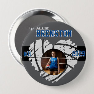 Custom Picture Volleyball Player personalized 4 Inch Round Button