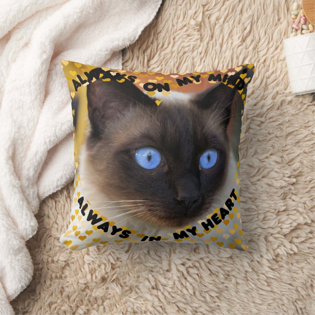 Custom Picture Yellow Heart Pattern Heart An Mind  Throw Pillow (Blanket)