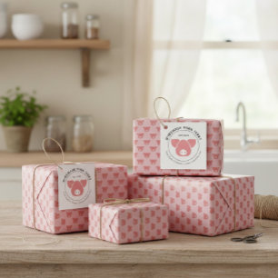 Custom Pig Head Silhouettes for Meat Business  Wrapping Paper