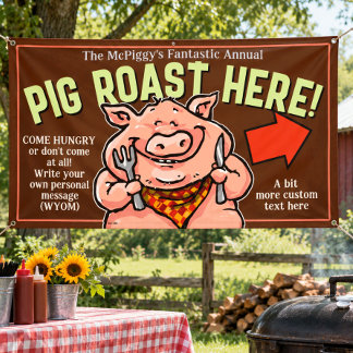 Custom Pig Roast BBQ Party Food Truck Food Market Banner