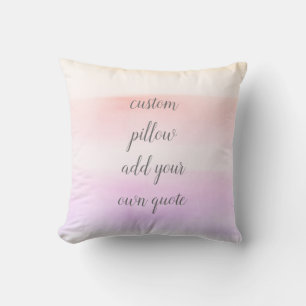 custom pillow add your own quote pink and grey