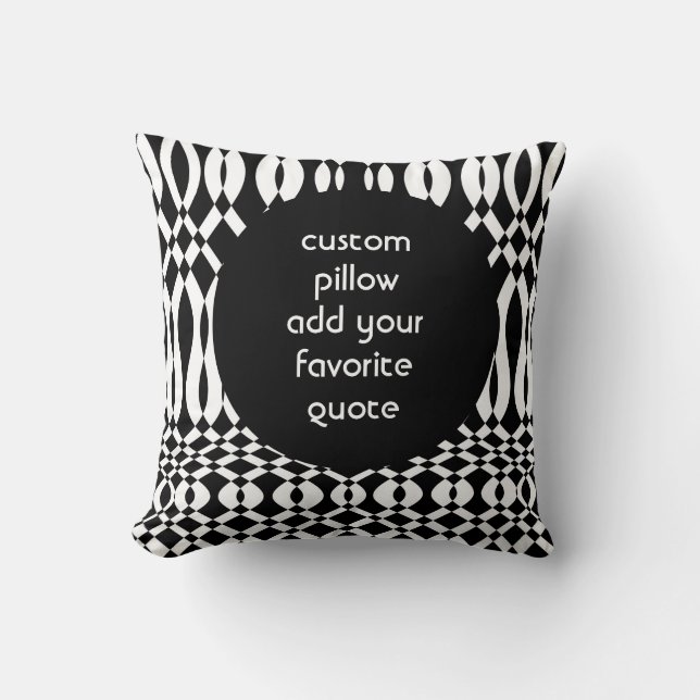custom pillow add your quote bold black and white (Front)