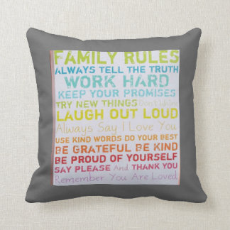 custom pillow-- ink spots  FAMILY RULES Throw Pillow