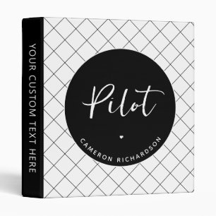 Custom Pilot Aviation School Graduation Elegant Binder