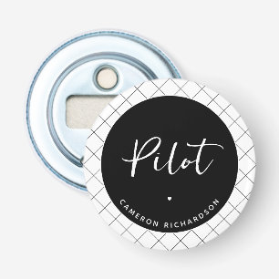 Custom Pilot Aviation School Graduation Elegant Bottle Opener