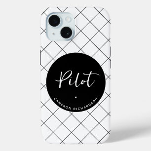 Custom Pilot Aviation School Graduation Elegant iPhone 15 Case