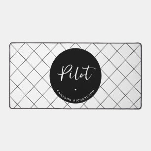 Custom Pilot Aviation School Graduation Elegant Desk Mat