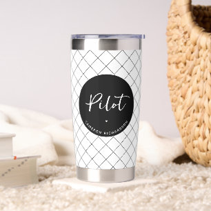 Custom Pilot Aviation School Graduation Elegant Insulated Tumbler