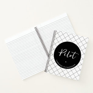 Custom Pilot Aviation School Graduation Elegant Notebook