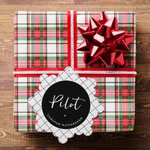 Custom Pilot Aviation School Graduation Elegant Ornament Card