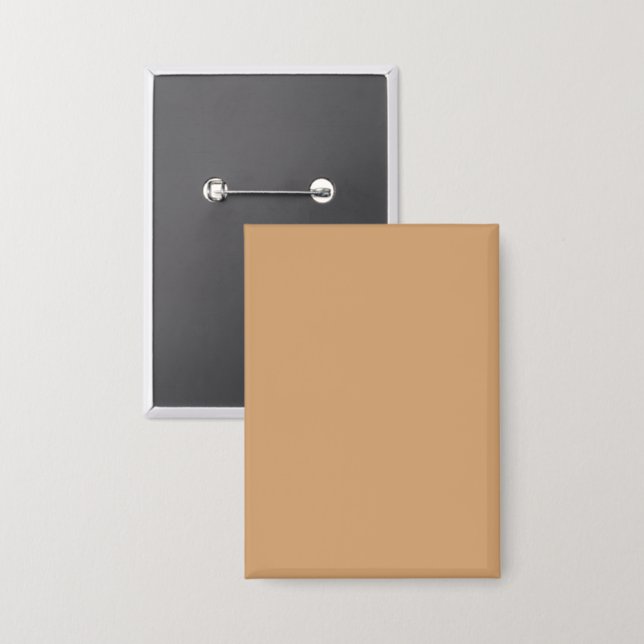 Custom Pin Button - Warm Sand Rectangle (Front/Back)