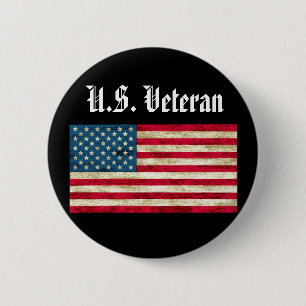 Custom Pin U.S. Veteran Hat Button US Flag