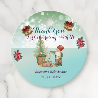 Custom Pine Star Baby Shower Favour Tags