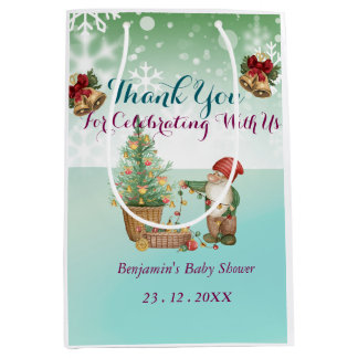 Custom Pine Star Baby Shower Medium Gift Bag