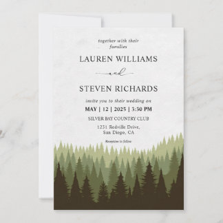 Custom Pine Tree Woods Magical Forest Wedding Invitation