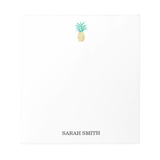 Custom Pineapple Painting Tropical Notepad (Front)