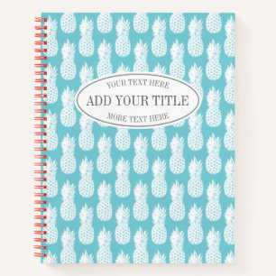 Custom pineapple print journal spiral notebook