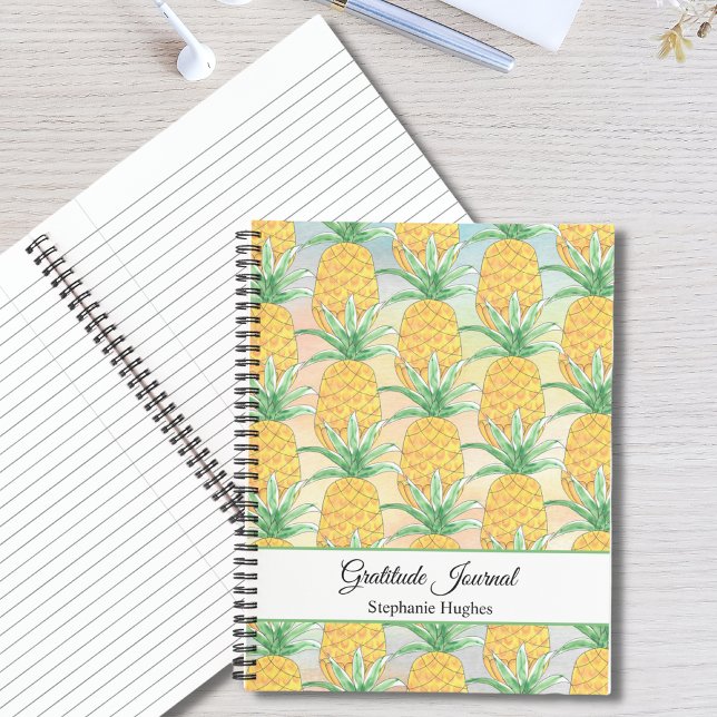 Custom Pineapple Watercolor Gratitude Journal (Creator Uploaded)