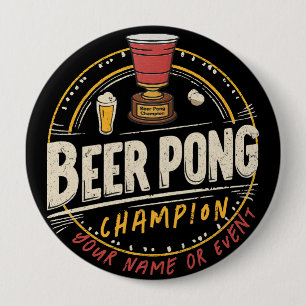 Custom Ping Pong Beer League 4 Inch Round Button