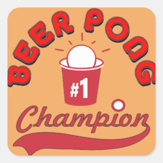 Custom Ping Pong Official League Ball Square Sticker
