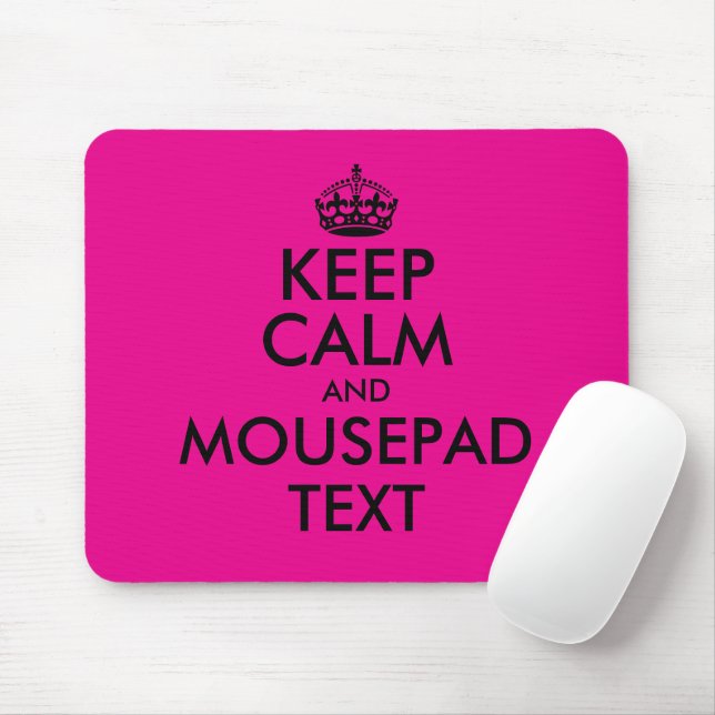 Custom pink and black keep calm mouse pad gift (With Mouse)